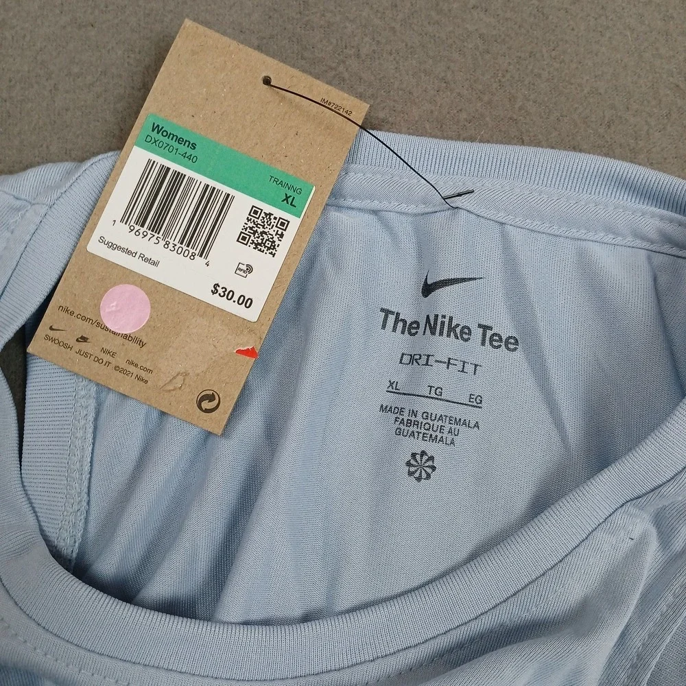 New‎ Nike Dri-FIT Training Womens XL Tank Sleeveless Top DX0701 Periwinkle Blue